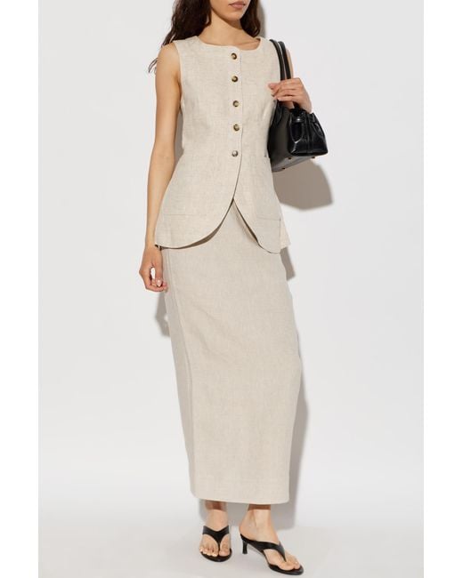 Posse White Emma Midi Skirt