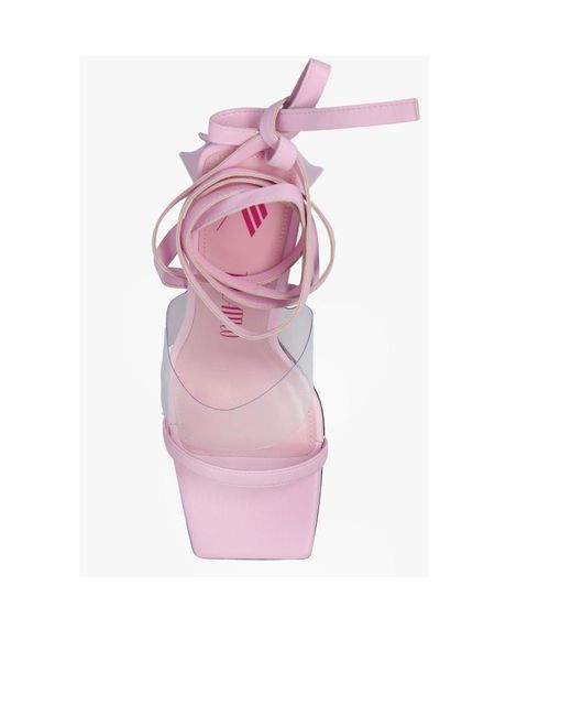 The Attico Pink The Isa Lace-Up Sandals