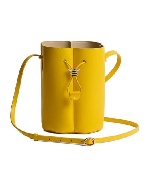 Dior Yellow Petit Trefle Mini Bucket Bag