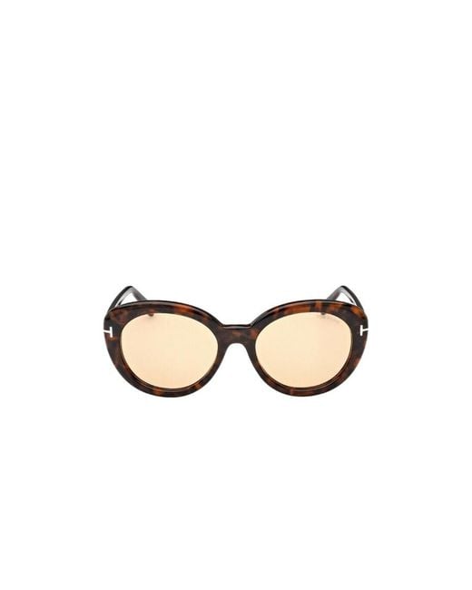 Tom Ford Metallic Eyewear Round Frame Sunglasses