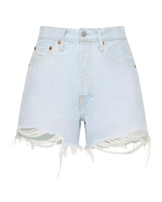Re/done Blue Vintage Denim Shorts