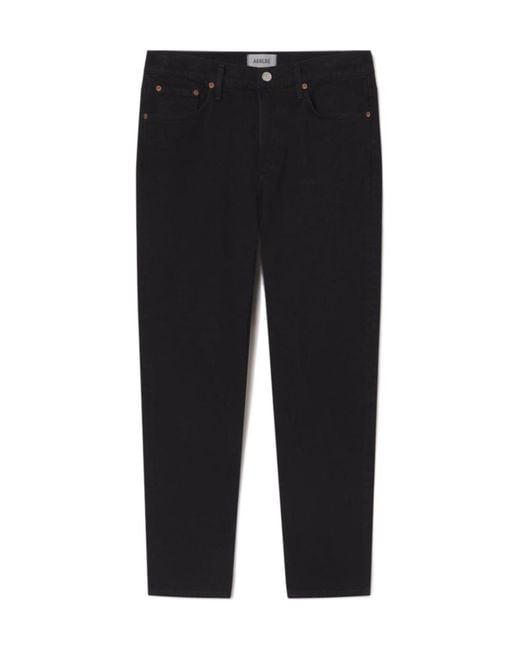 Agolde Black Buttoned Straight-Leg Jeans for men