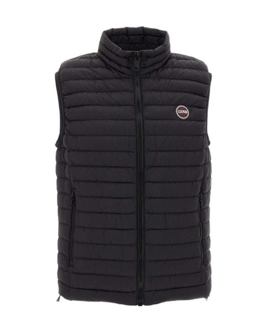 Colmar Blue Logo-Patch Zipped Padded Gilet for men