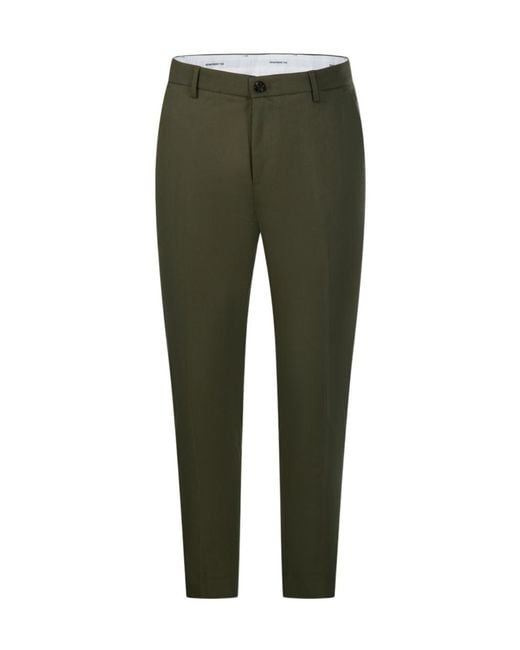 Department 5 Green Casual Trousers With Belt Loops for men