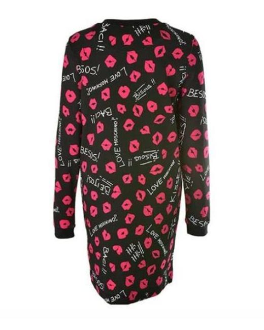 Moschino Red Logo Lipstick Pattern Dress