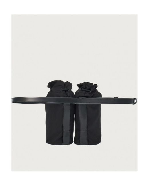 Ferragamo Black Ferragamo Double Belt Bag for men