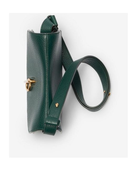 Burberry Green Rocking Horse Foldover-Top Leather Crossbody Bag