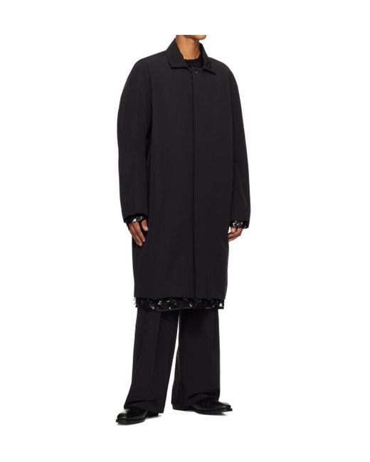 16Arlington Black Triacetate- And Nylon-Blend Faille Coat for men