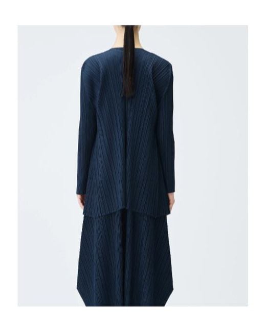 Pleats Please Issey Miyake Blue Pleats Please Issey Miyake Mellow Pleats Coat