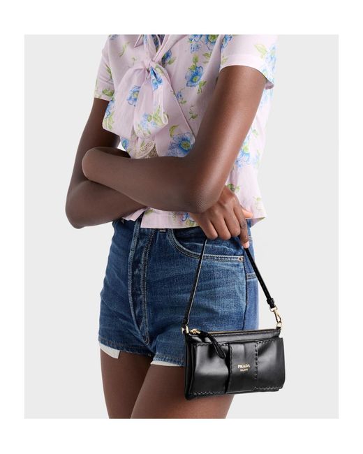 Prada Black Zipper Clutch