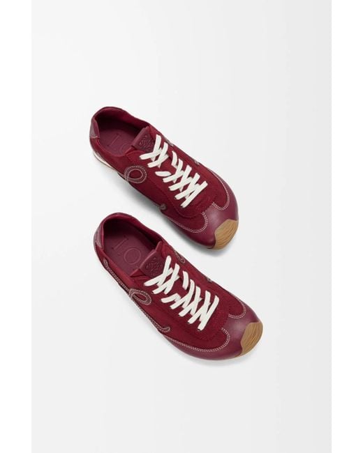 Loewe Red Suede Ballet Runner 2.0 Sneakers