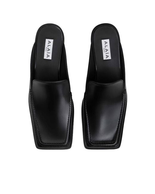 Alaïa Black Alaïa Square-Toe Mules