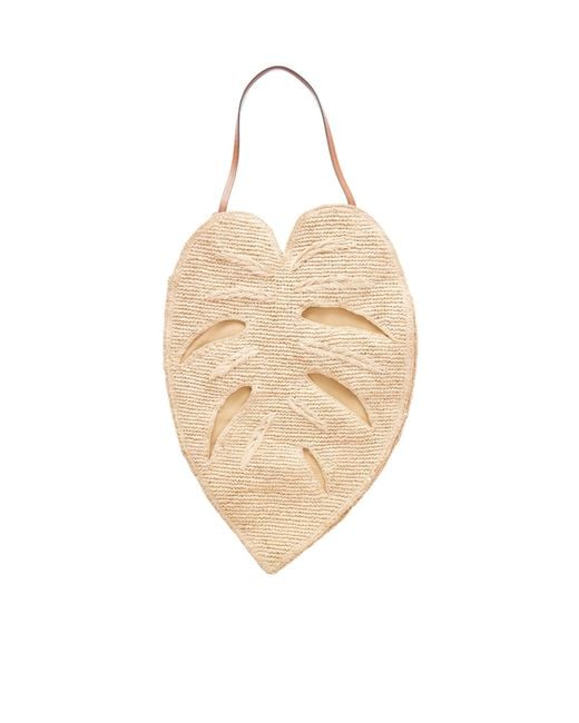 Staud White Light Heart-Shaped Straw Bag