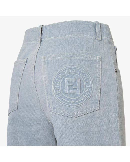 Fendi Blue Long Jeans Light Denim Trousers