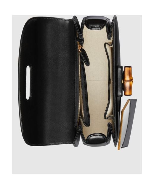 Gucci Black Bamboo 1947 Bamboo Shoulder Bag