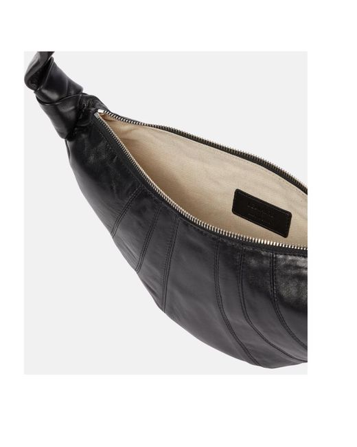 Lemaire Black Croissant Small Leather Shoulder Bag