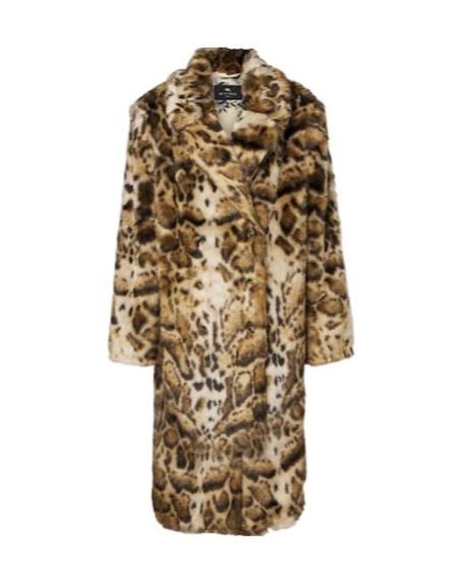 Etro Natural Leopard-Print Coat