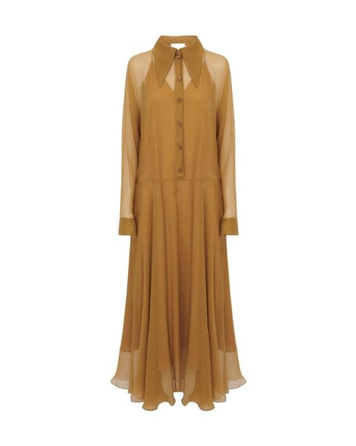Chloé Natural Tulle Long Shirt Skirt