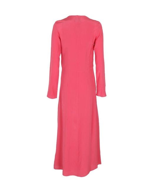 Isabel Marant Pink Ruched Midi Dress