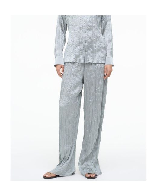 Staud Blue Nami Plisse Pants