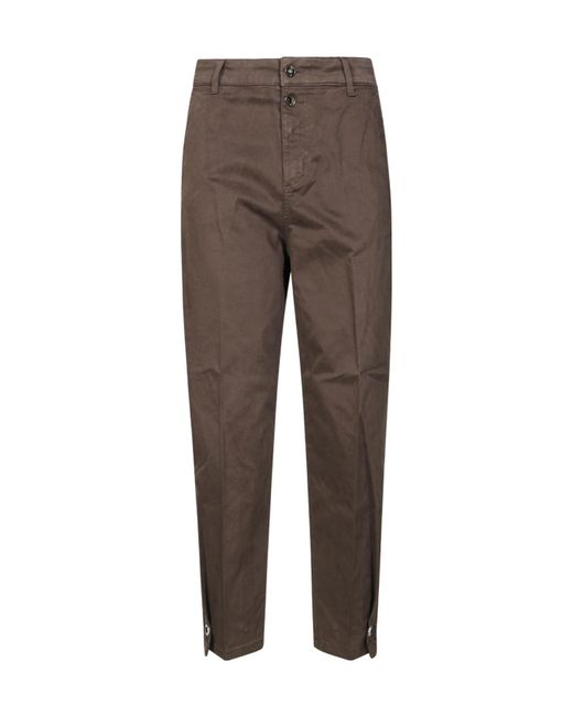 Liu Jo Brown Rear Logo Detail Button Balloon Trousers