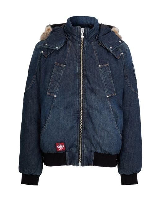 Moose Knuckles Blue Denim Quilted Jacket for men