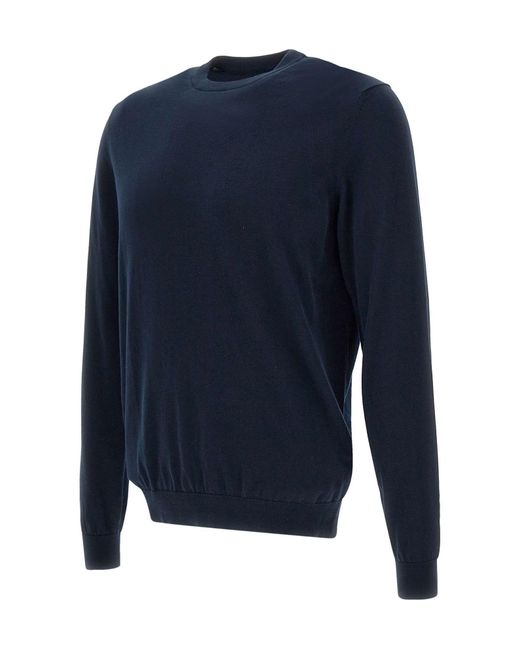 Eleventy Blue Long-Sleeve Knitted Jumper for men