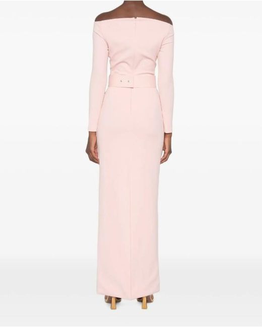 Solace London Pink Off-Shoulder Dress