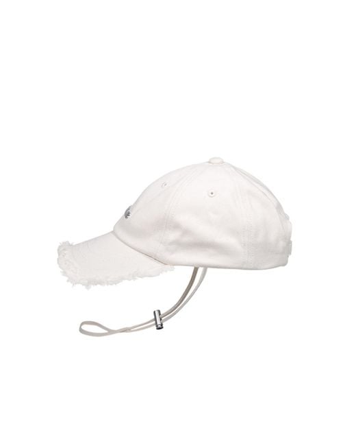 Jacquemus White The Artichaut Curved Peak Cap for men
