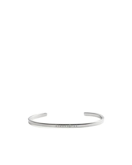 MM6 by Maison Margiela White Numeric Minimal Signature Cuff Bracelet