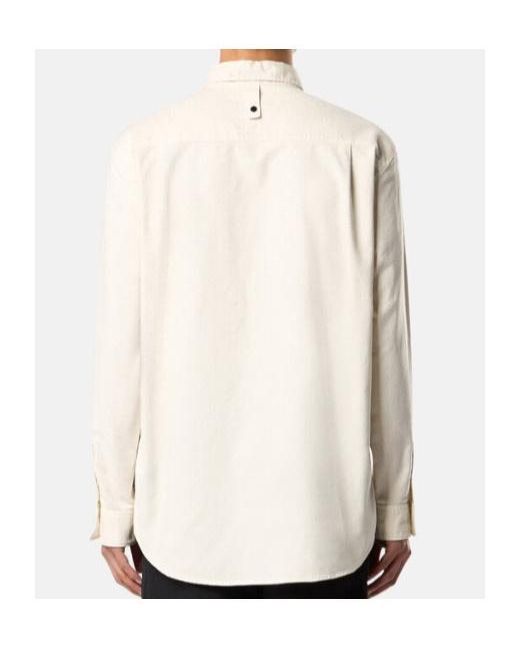 Stone Island White Logo Embroidered Shirt for men