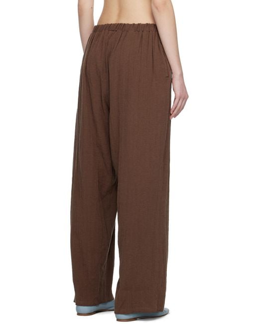 Baserange Brown Elastic Waist Casual Pants