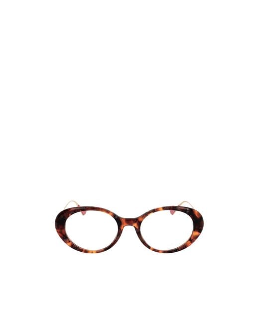Moncler White Eyewear Oval Frame Glasses