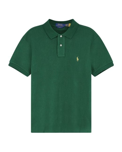 Polo Ralph Lauren Green Logo Embroidered Short-Sleeved Polo Shirt for men