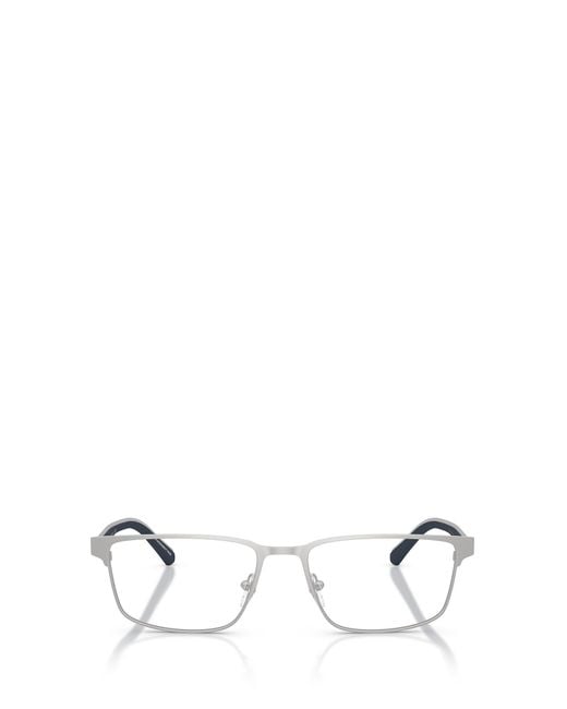 Emporio Armani White Rectangle-Frame Glasses for men