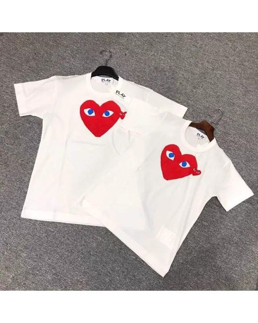 COMME DES GARÇONS PLAY White Comme Des Garçons Play Heart Logo T-Shirt