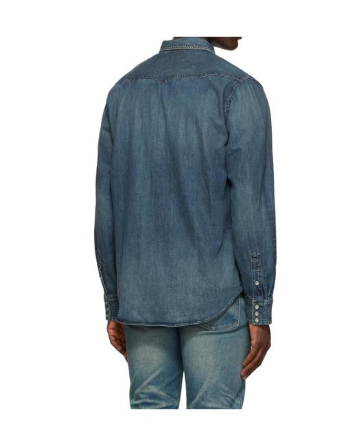 RRL Blue Ralph Lauren Western Denim Shirt for men