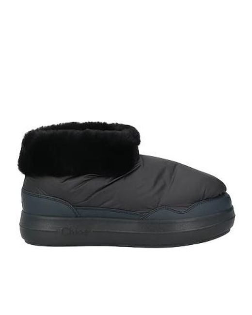 Chloé Black Minimal Fleece-Lined Ankle Boots