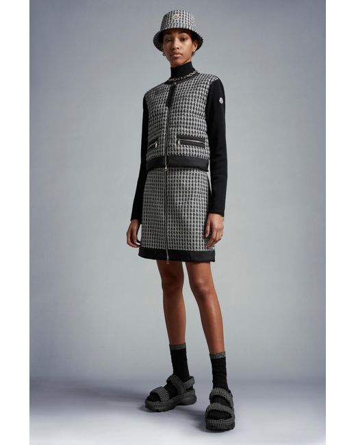Moncler Gray Tweed Mini Skirt