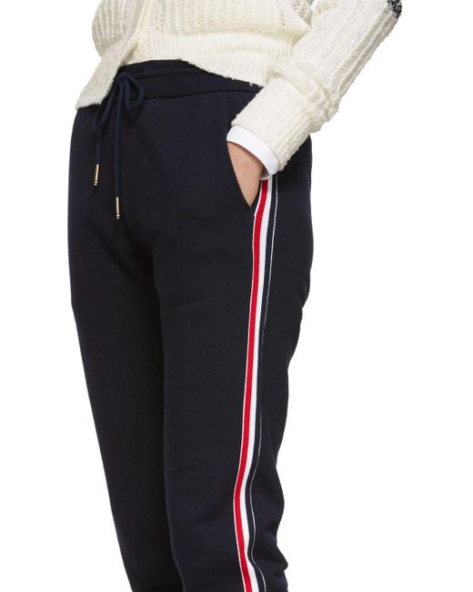 Thom Browne Black Classic Loopback Stripe Sweatpants