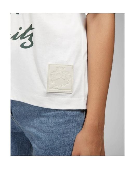 Bally White Graphic-Print Cotton T-Shirt for men