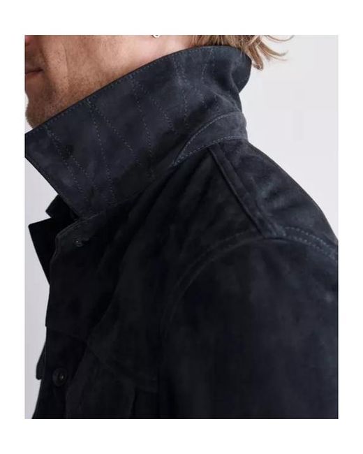 Rag & Bone Black Suede Trucker Jacket for men