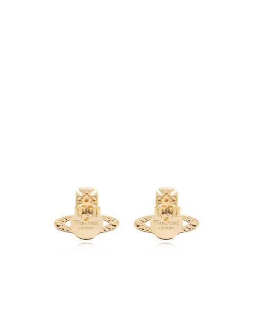 Vivienne Westwood White Orb Embellished Earrings