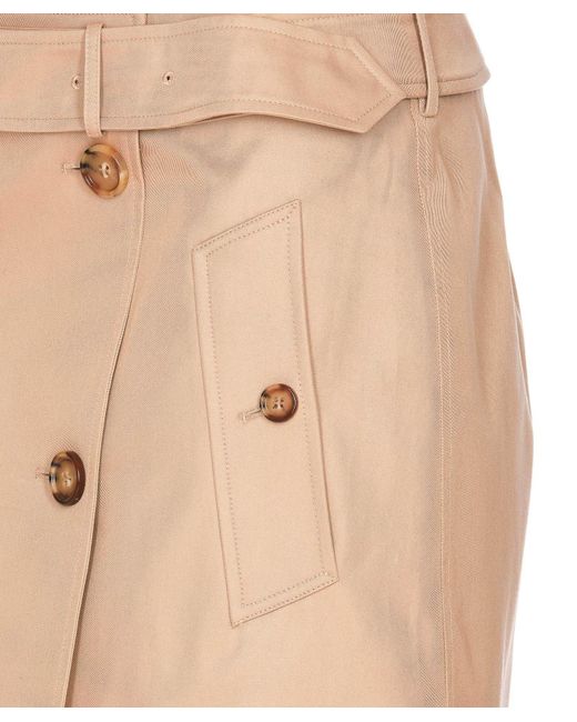 Burberry Natural Belted-Waist Mini Skirt