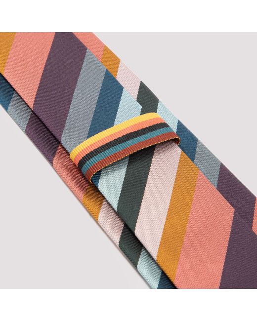 Paul Smith White Diagonal Stripe Tie for men