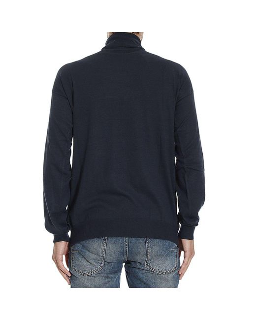 Armani Collezioni Blue High-Necked Pullover for men