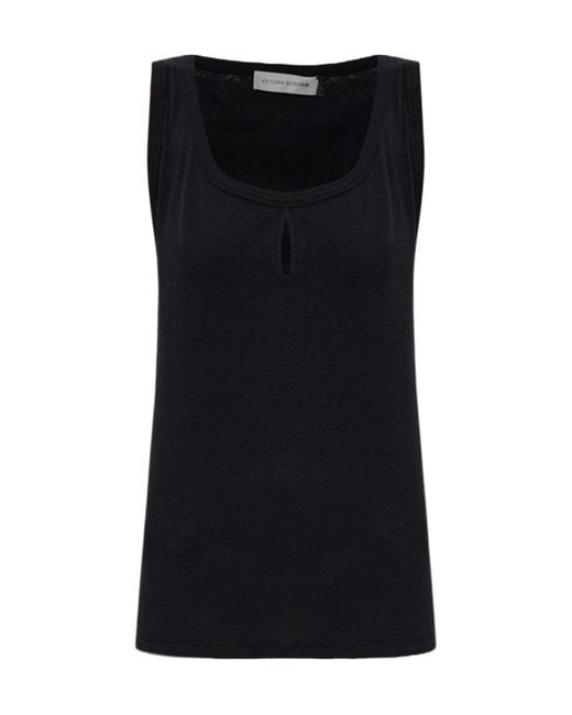 Victoria Beckham Black Backless Tank Top