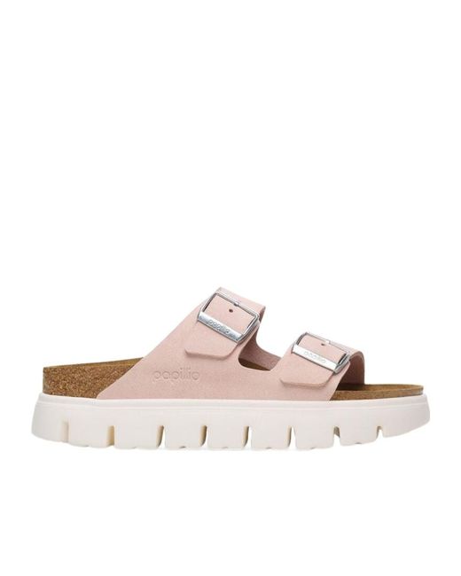 Birkenstock Pink Arizona Double-Buckle Platform Sandals