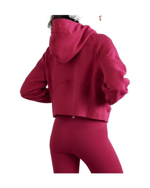 lululemon athletica Red Cropped Hooded Sweatshirt