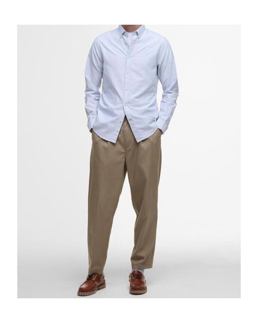 Barbour Blue Striped Oxford Shirt for men